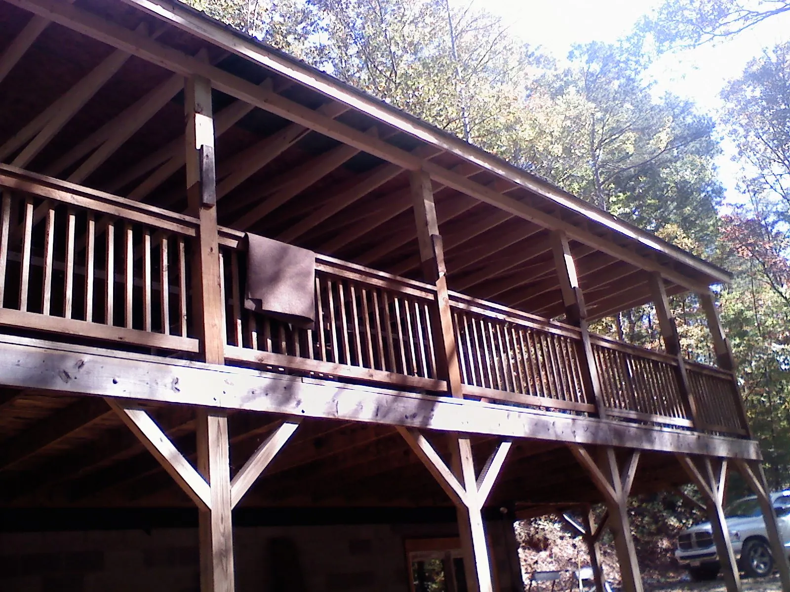 Timber framing under a new elevated porch and deck — Roof Leak Repair in Beltrami by Roofing Brothers